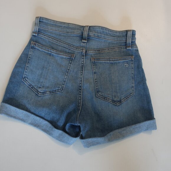 Womens Rag & Bone Harper Blue Rolled Cuff Nina High Rise Shorts 23 COLOR: HARPER - Picture 5 of 8